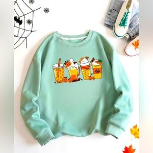 Womens Halloween sweatshirt 🎃 ☕️ 🍁